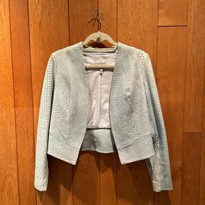 JOIE Seafoam Green Leather Blazer Jacket // Size 2